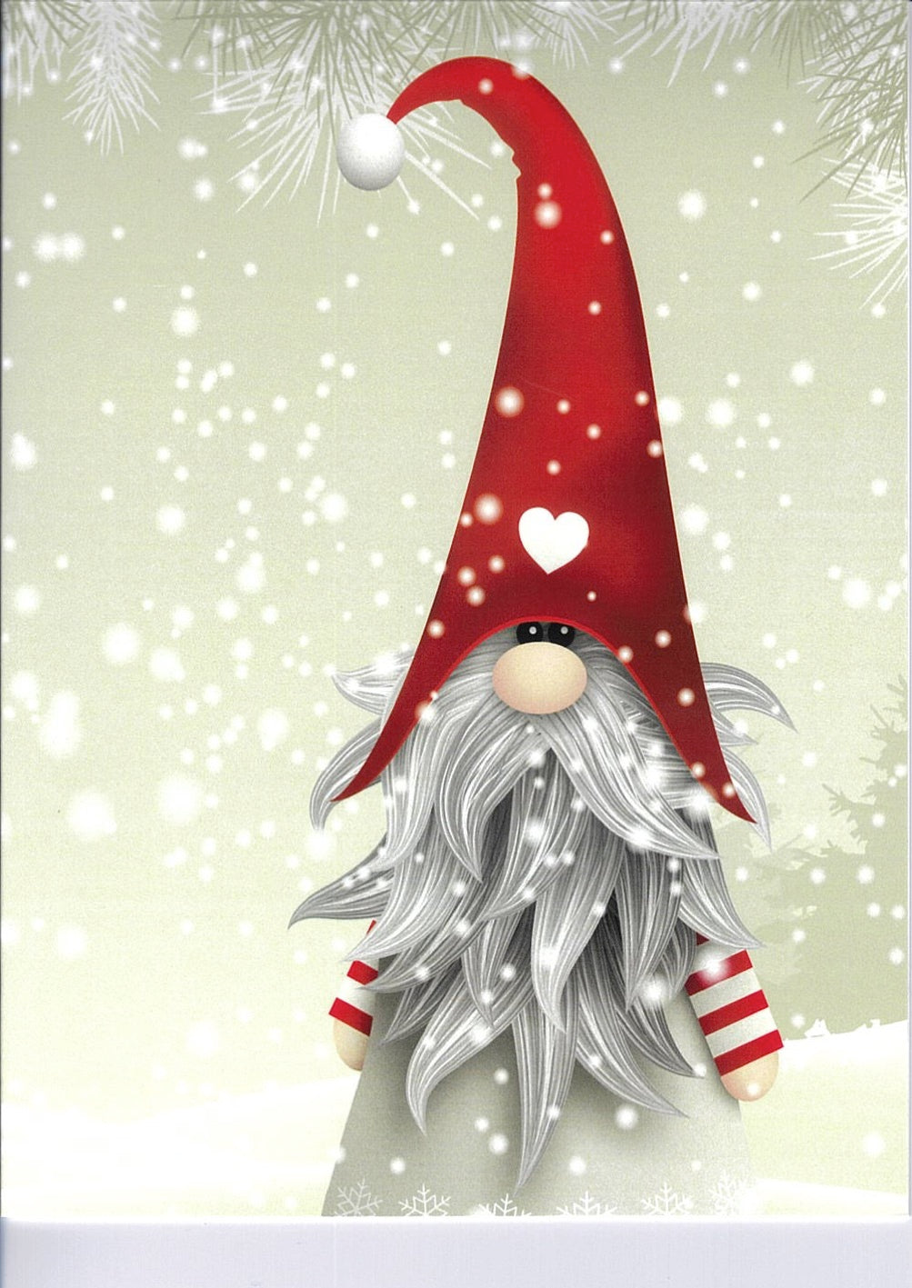Christmas Cards Gnome in the snow Pkg of 6