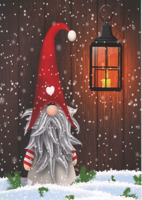 Christmas Cards Gnome with Lantern Pkg of 6
