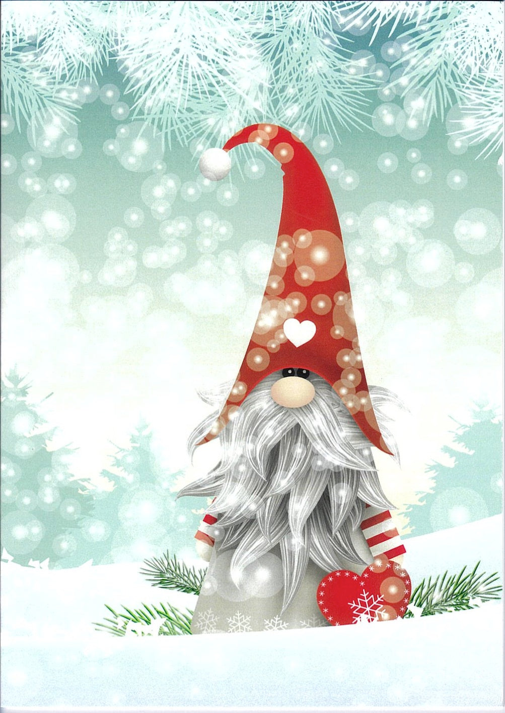 Christmas Cards Gnome in the snow Pkg of 6