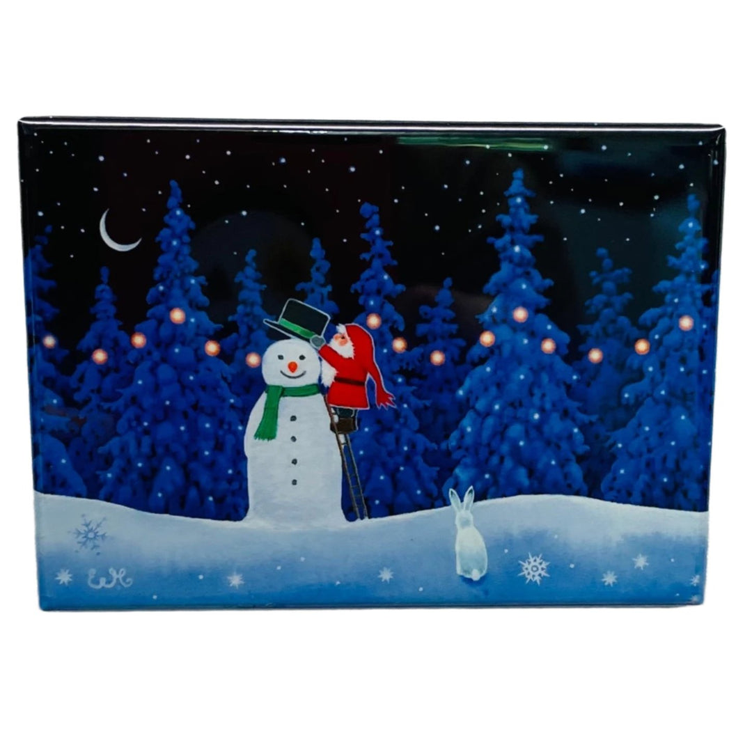 Rectangle Magnet, Eva Melhuish Tomte Snowman & Bunny
