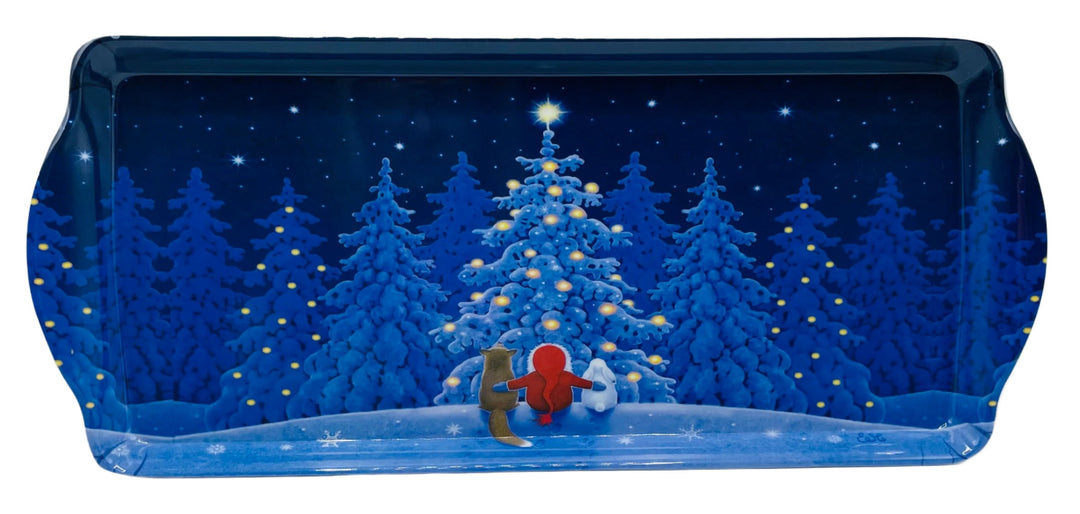 Almond Cake Serving Tray, Eva Melhuish Tomte with fox & rabbit