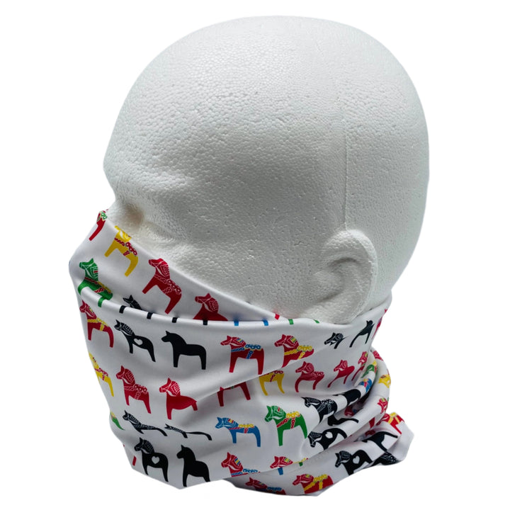 Multi color Dala horses buff/gaiter