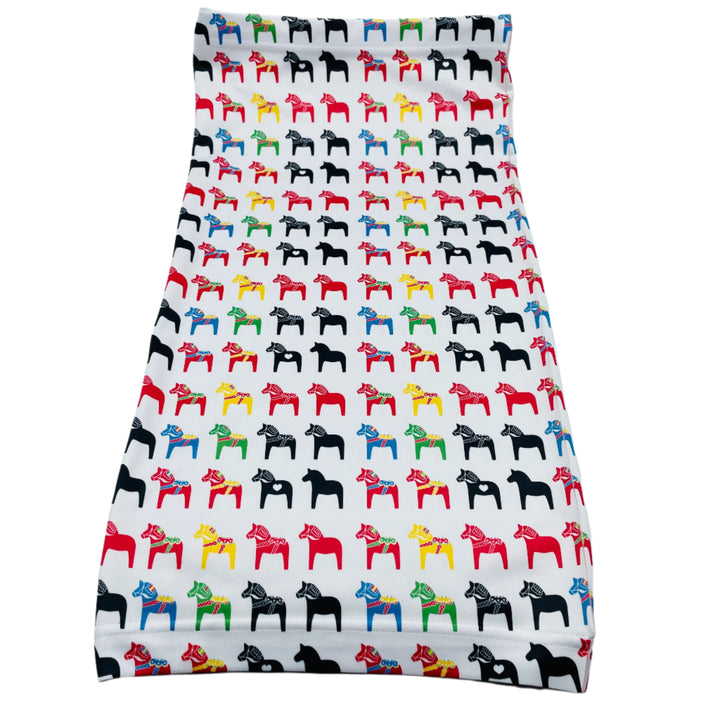 Multi color Dala horses buff/gaiter