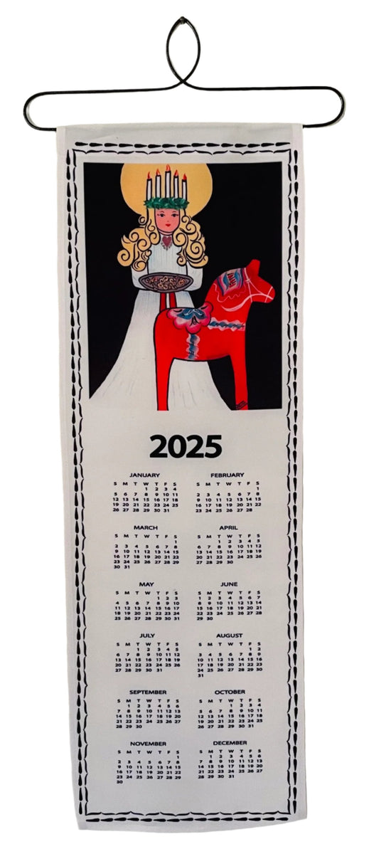 2025 Lucia & Dala horse Fabric Wall Hanging Calendar Gift Chalet
