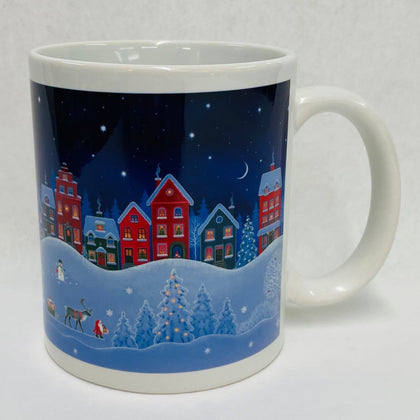 Eva Melhuish Christmas town coffee mug