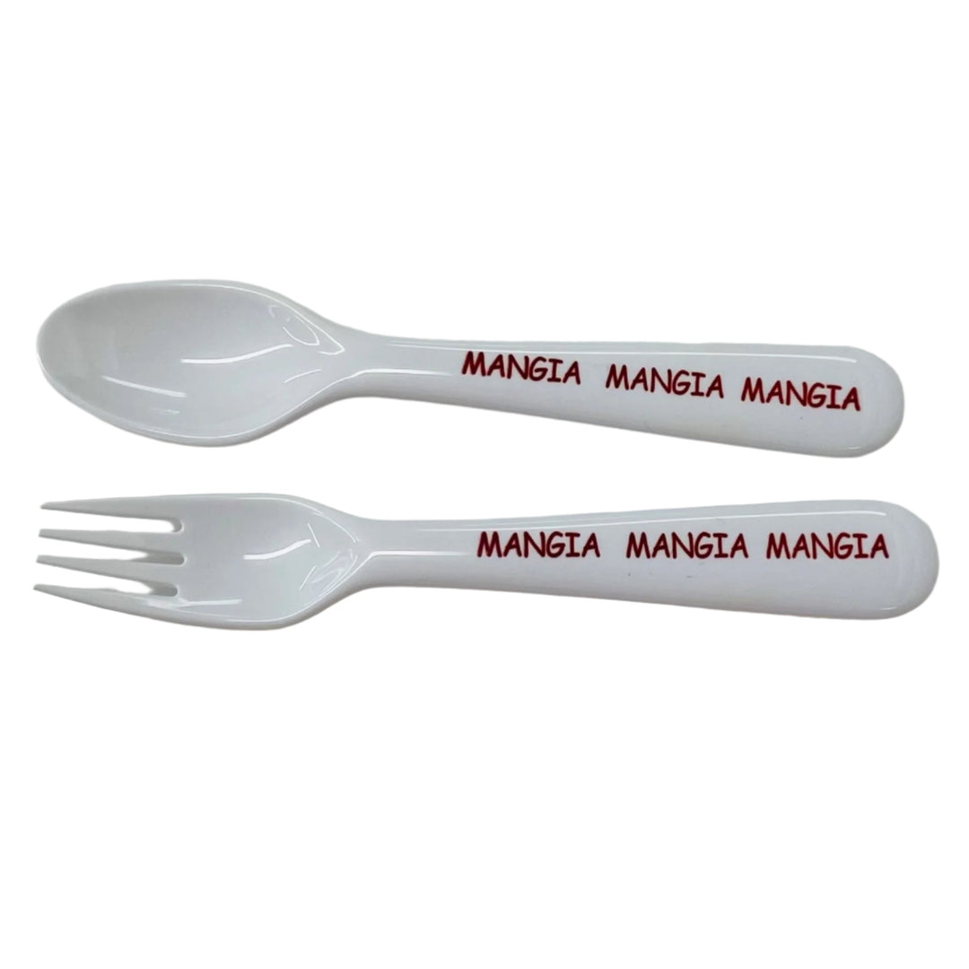 Children's Fork and Spoon Set - Mangia Mangia Mangia