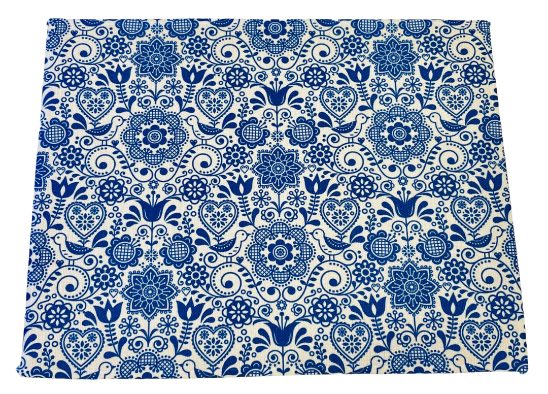 Blue Folk Art Flowers Placemat