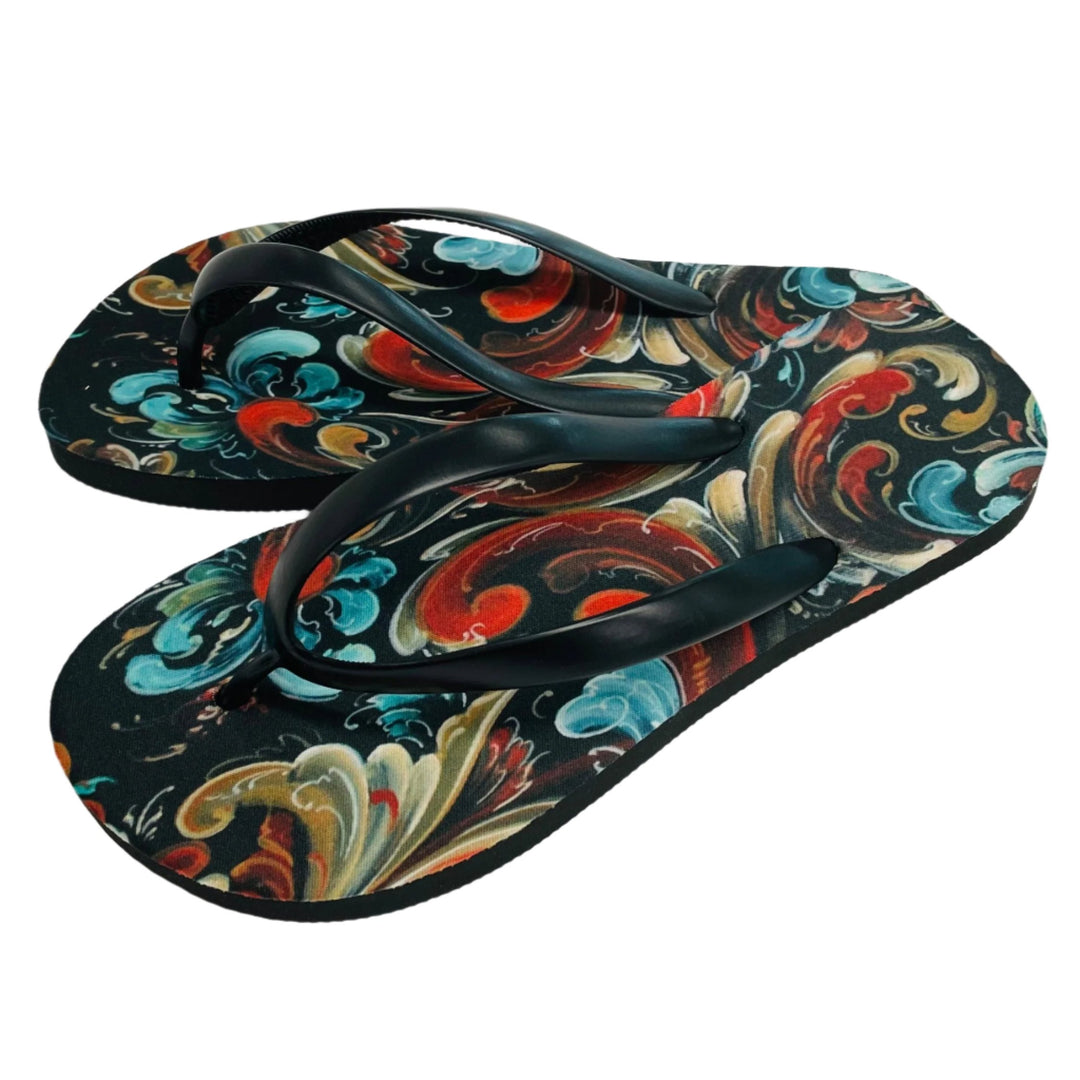 Flip Flop Sandals - Lise Lorentzen Rosemaling