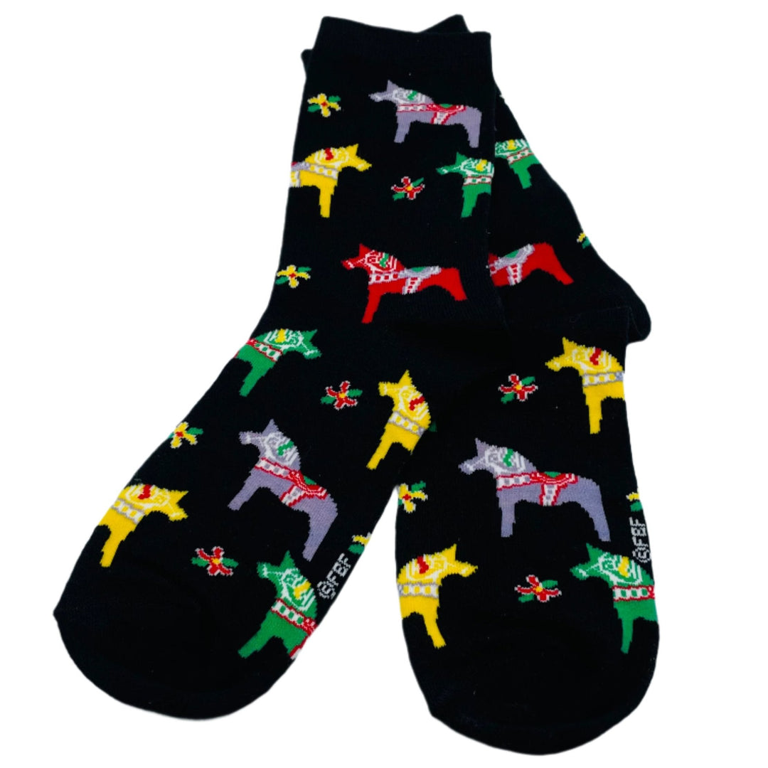 Dala Horse Socks - Black