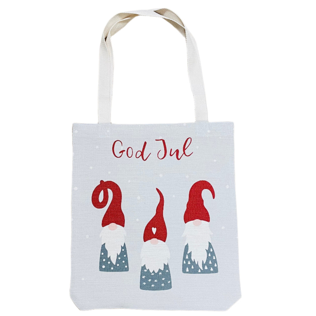 Linen look Tote bag God Jul Gnomes