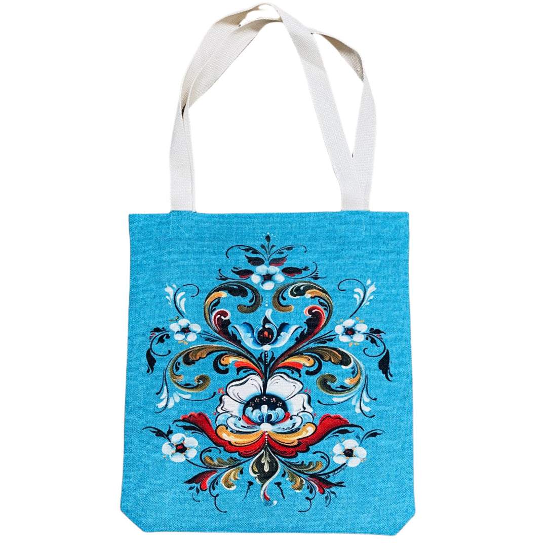 Linen look Tote bag Lise Lorentzen Rosemaling