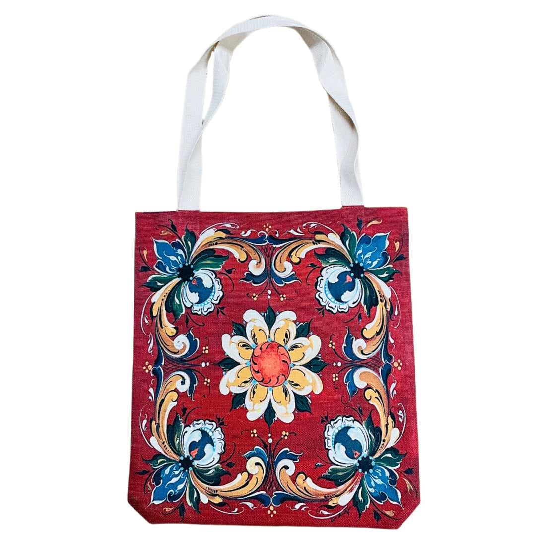 Linen look Tote bag Lise Lorentzen Rosemaling