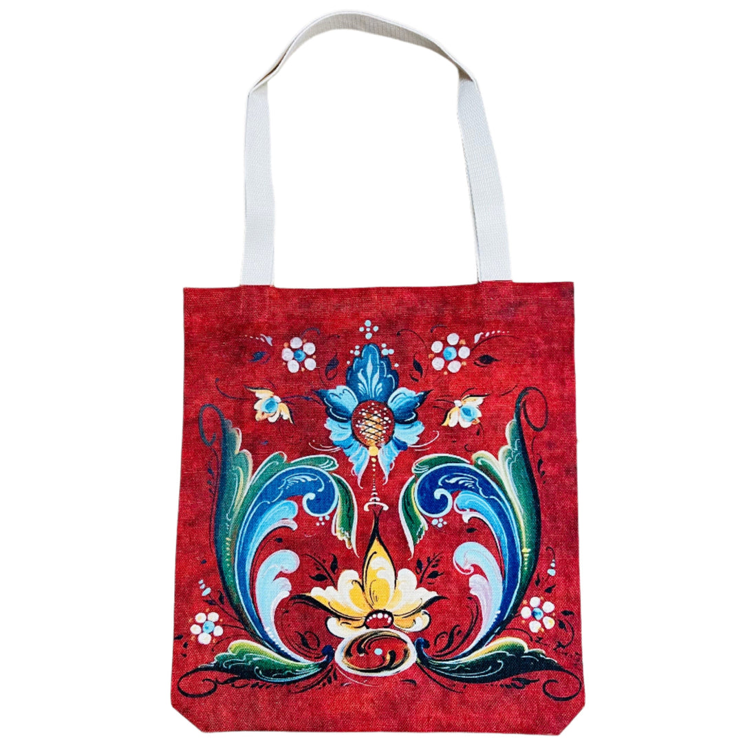Linen look Tote bag Lise Lorentzen Rosemaling