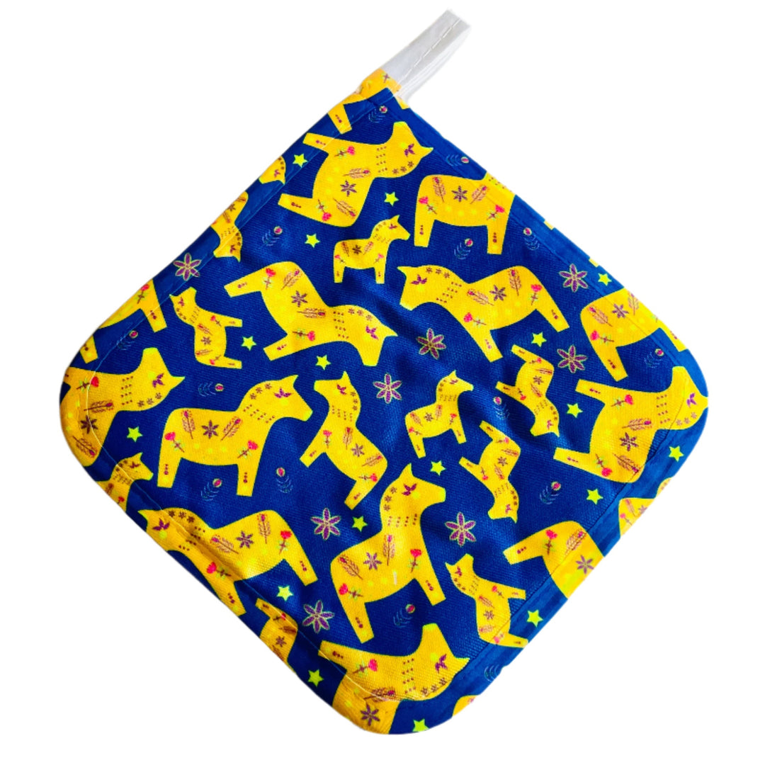 Pot Holder - Dala Horses & Flowers