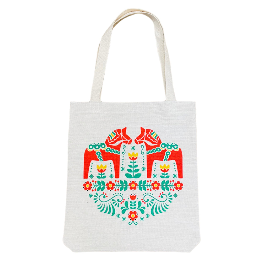 Linen look Tote bag Dala Horses