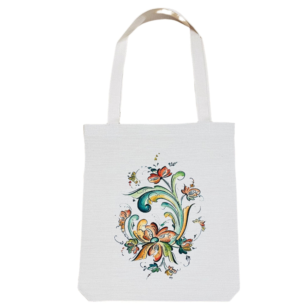 Linen look Tote bag Lise Lorentzen Rosemaling