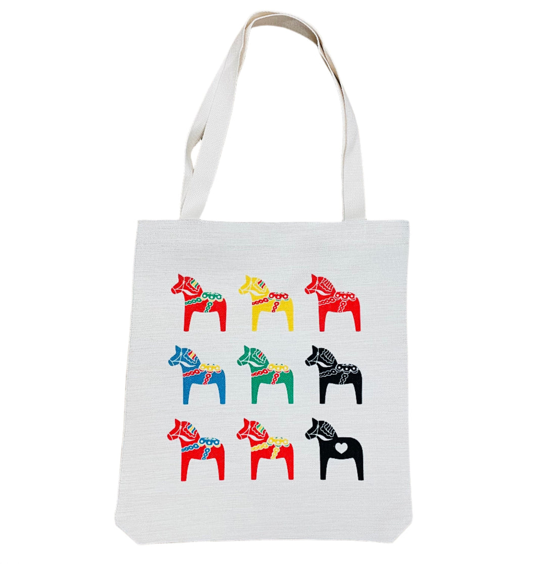 Linen look Tote bag Dala Horses