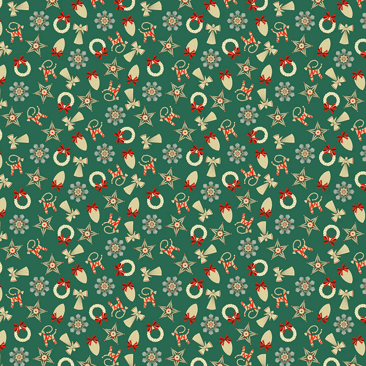 Straw Goat & Ornaments Fabric