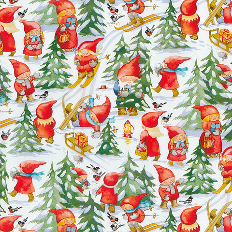 Tomtar in the Pine Trees Gift wrap or Craft paper