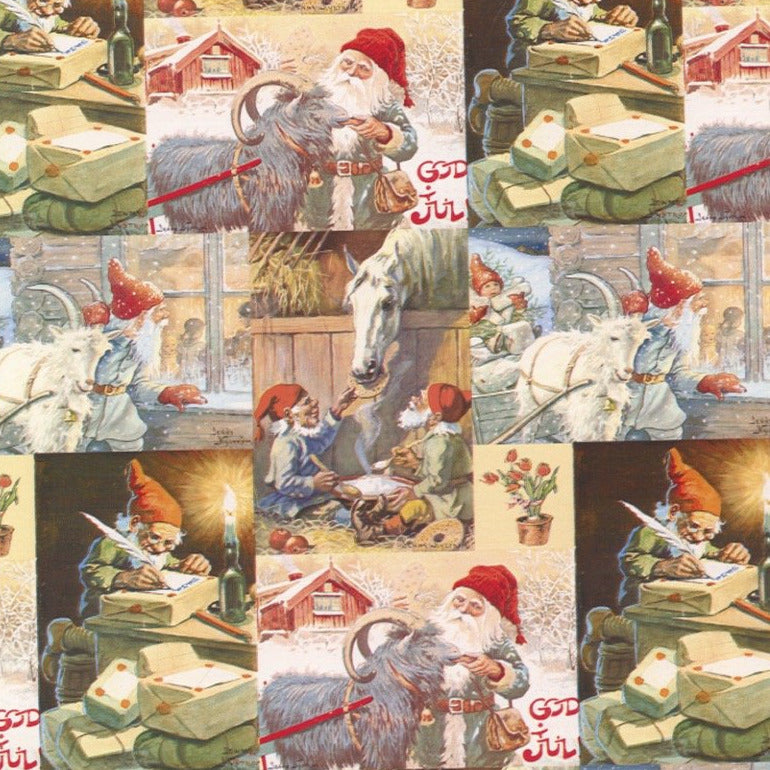 Jenny Nystrom Tomtar Gift wrap or Craft paper