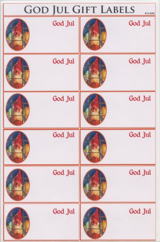 God Jul Tomte Gift Label Stickers