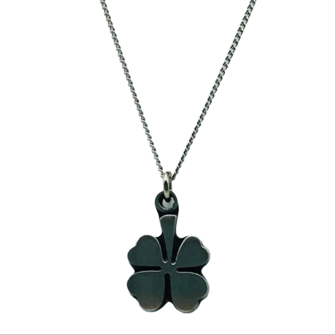 Swedish Pewter Clover Shamrock Pendant Necklace