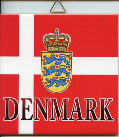 6" Ceramic Tile, Denmark Flag & Crest