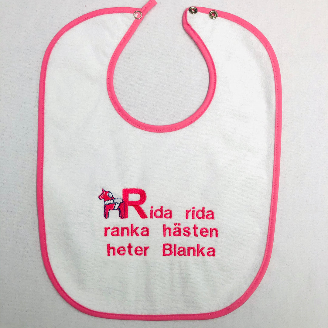 Baby Bib, Rida Rida Ranka on Pink