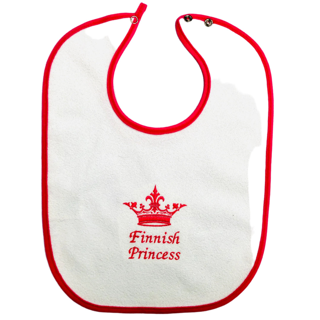 Baby Bib, Finnish Princess on Pink