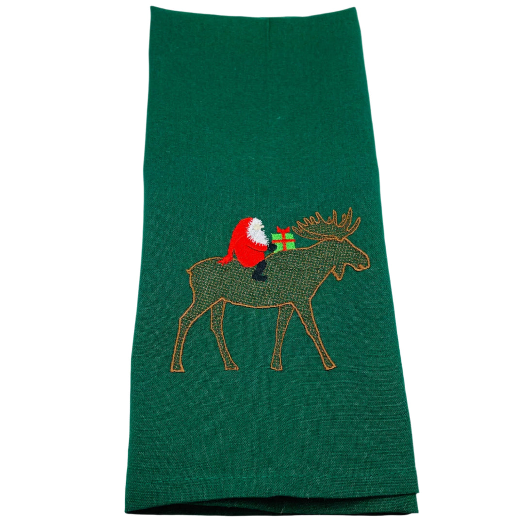 Dish Towel - Gnome on Moose