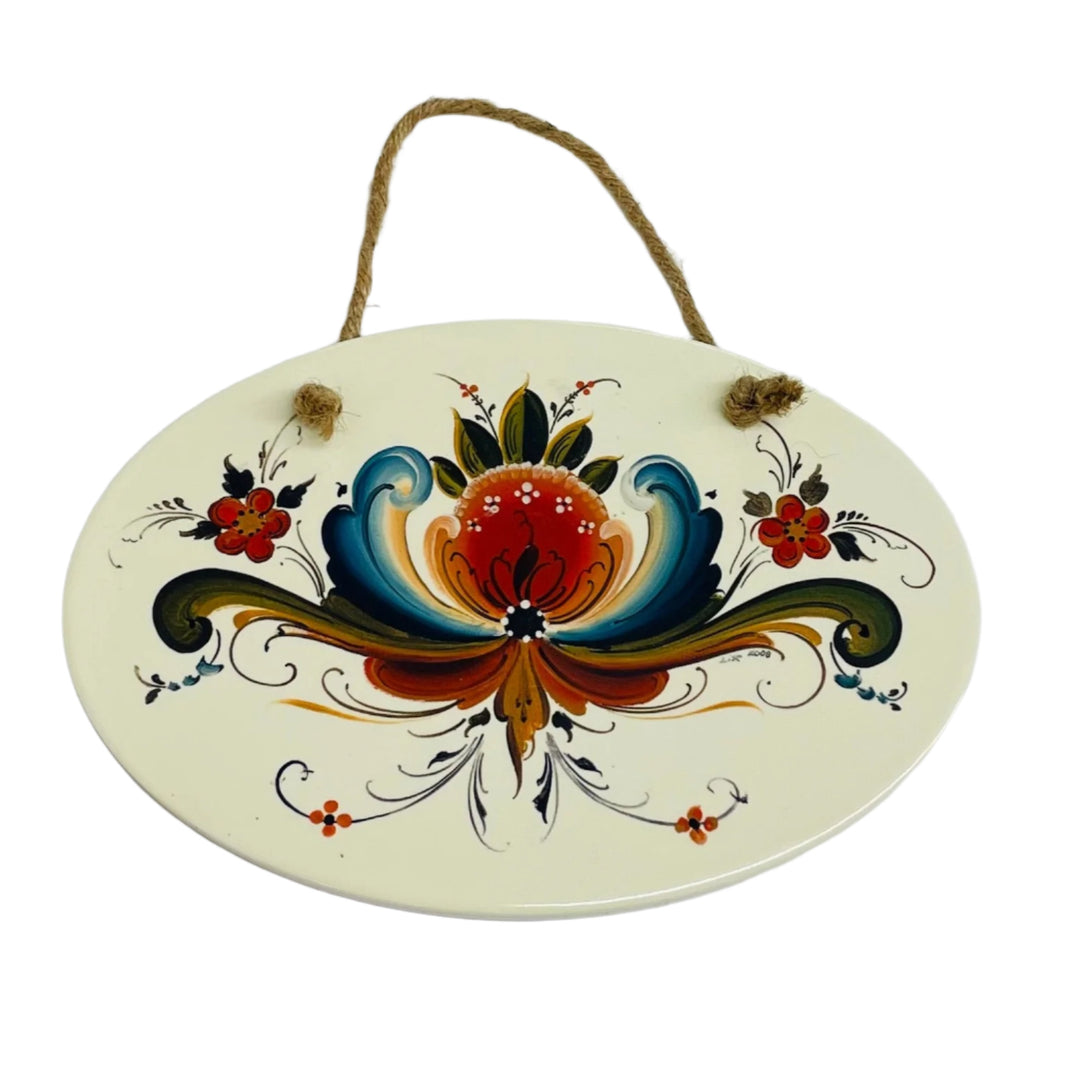 Oval Ceramic Sign - Lise Lorentzen Rosemaling