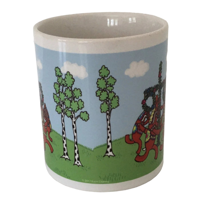 Karin Didring Dala Horse Midsommar maypole dancing coffee mug