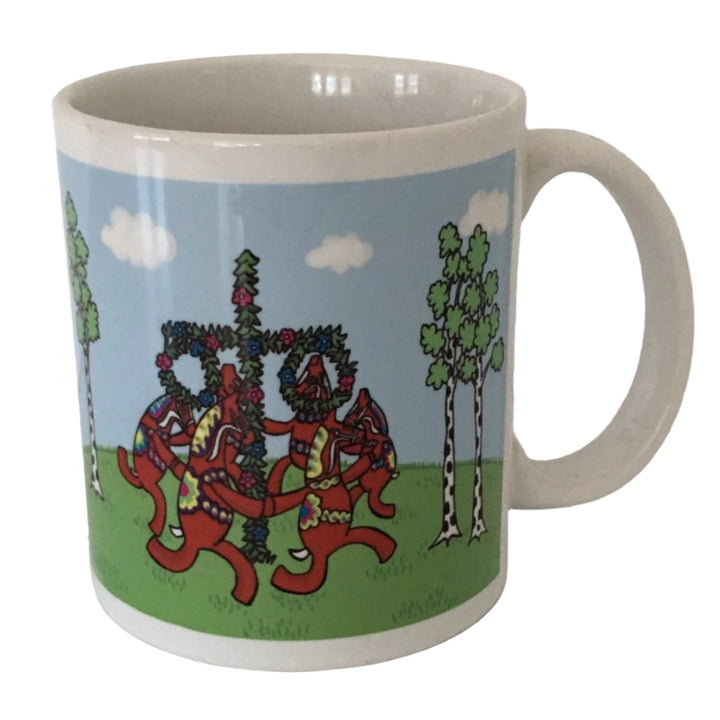 Karin Didring Dala Horse Midsommar maypole dancing coffee mug