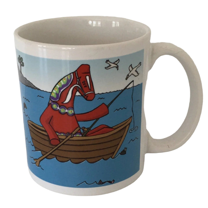 Karin Didring Dala Horse fishing coffee mug