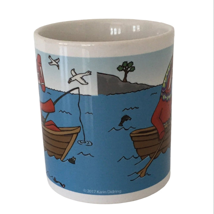 Karin Didring Dala Horse fishing coffee mug
