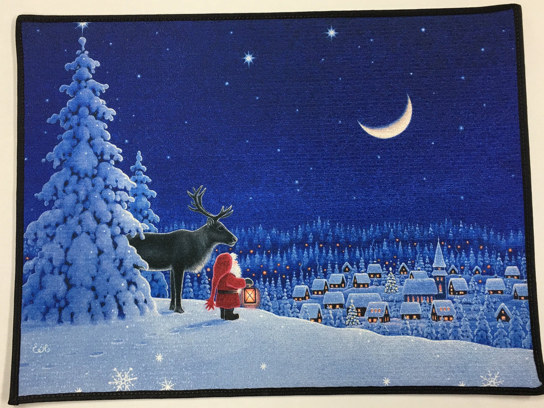Eva Melhuish Door Mat Rug - Tomte & Reindeer