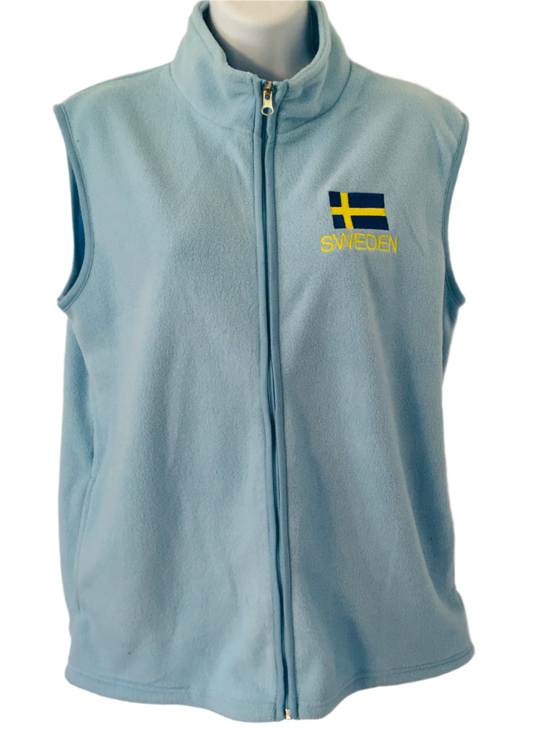 Ladies Fleece Vest - Sweden flag