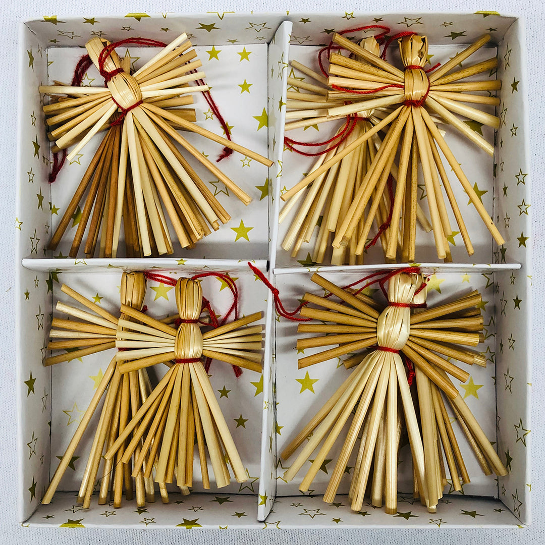 Straw angel ornaments - Box of 8