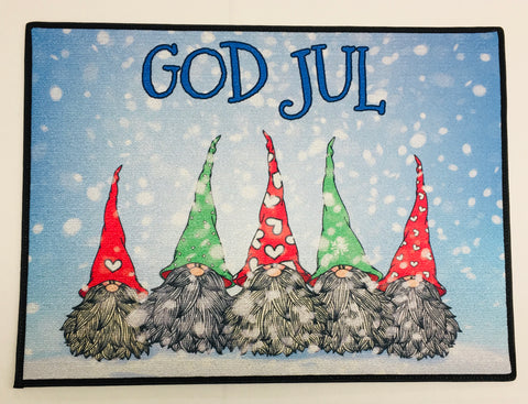 God Jul gnomes  rug