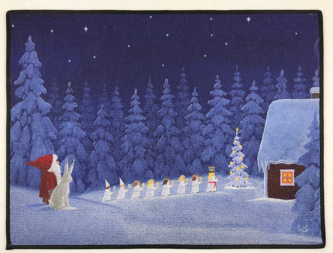 Eva Melhuish Door Mat Rug - Lucia Procession