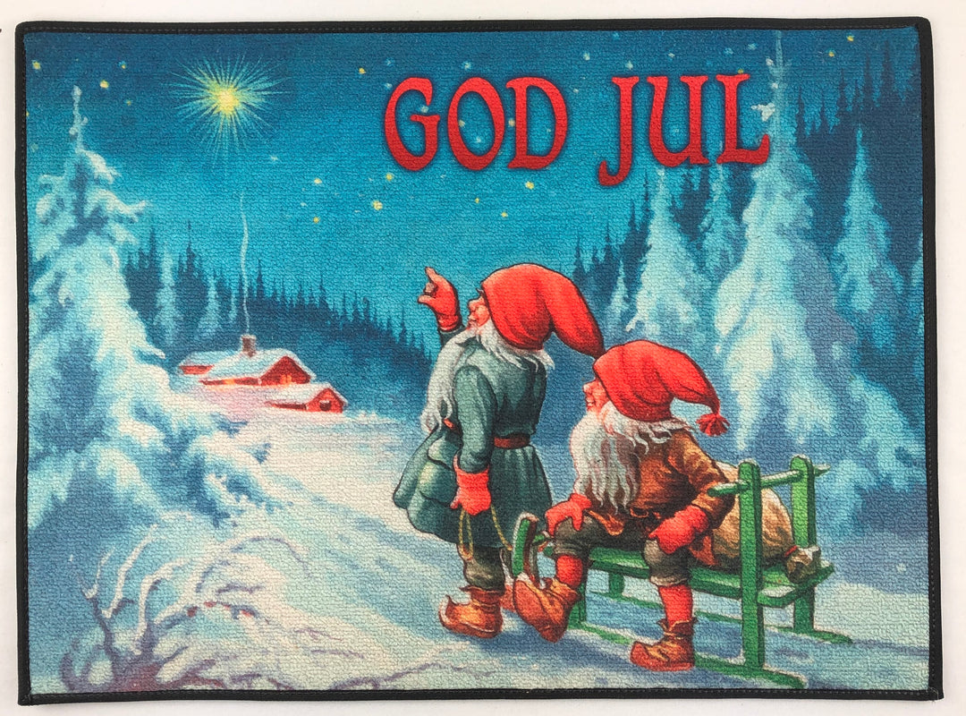 Blue Sky God Jul Door Mat Rug