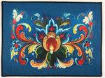 Lise Lorentzen blue rosemaling rug