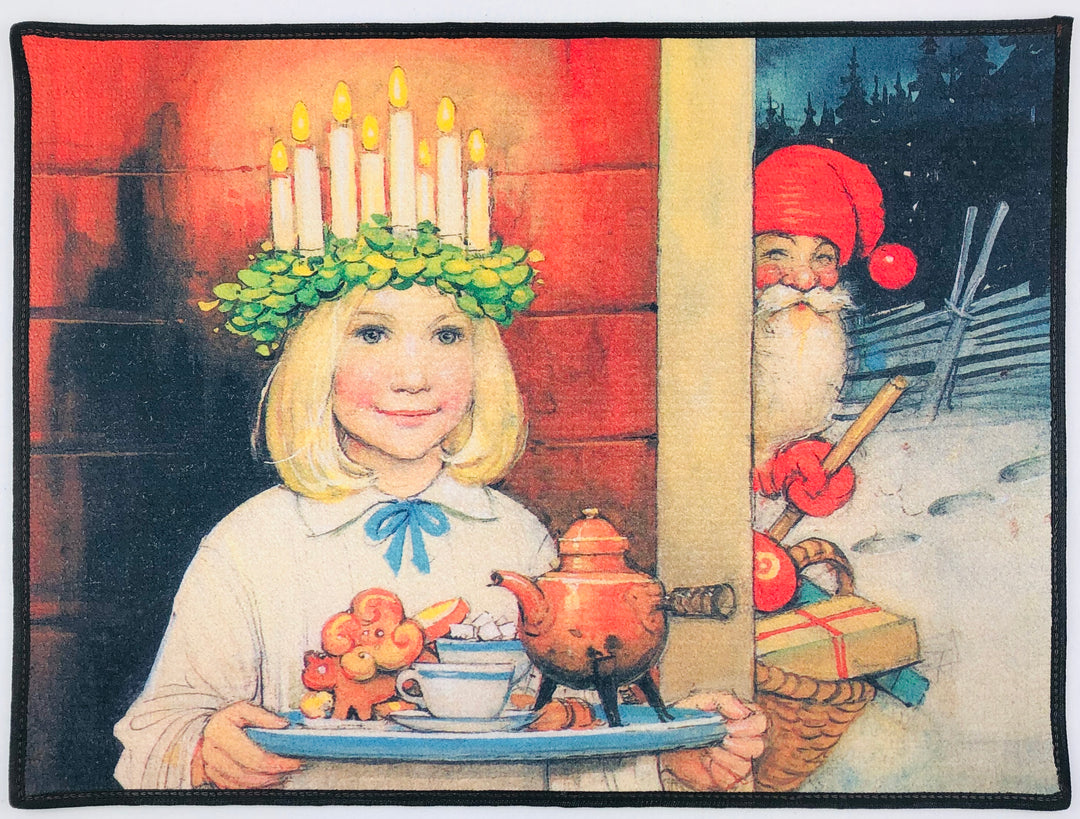 Lucia with tomte Door Mat Rug
