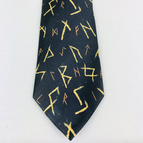 Dark Brown Runes Necktie