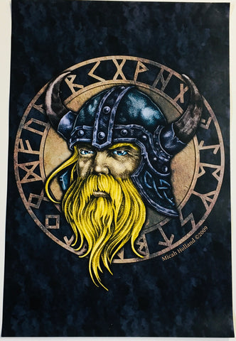 Micah Holland Viking with Runes Artist Print