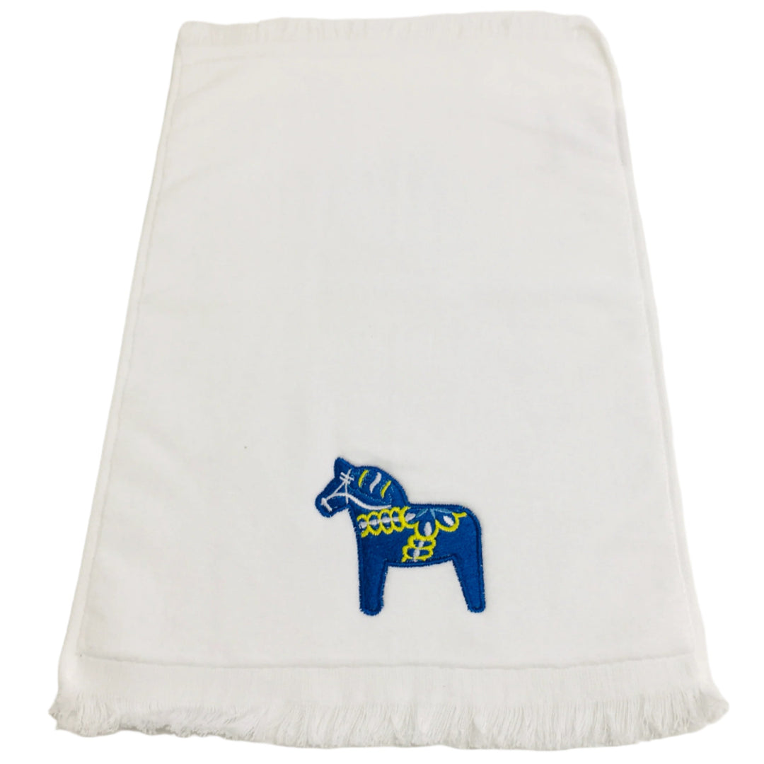 Finger tip towel - Blue Dala horse
