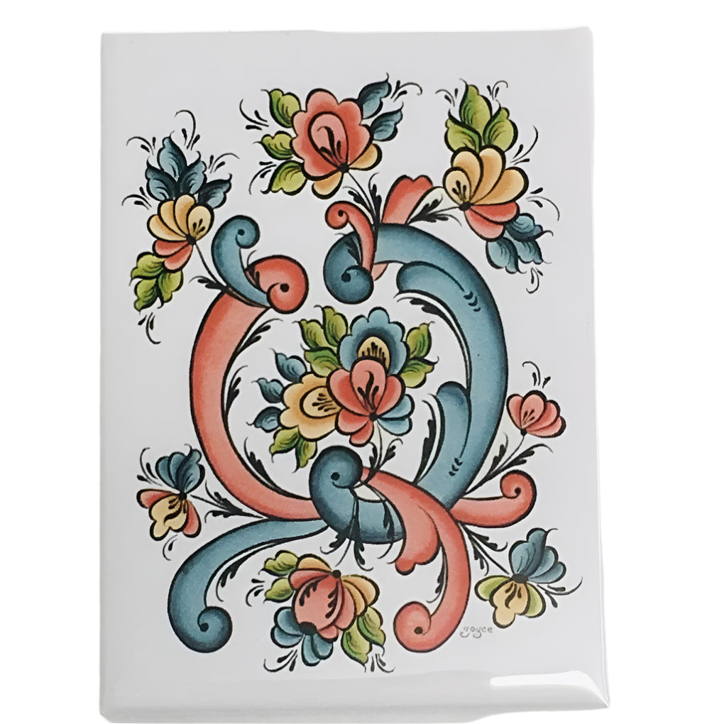 Rectangle Magnet, Rosemaling