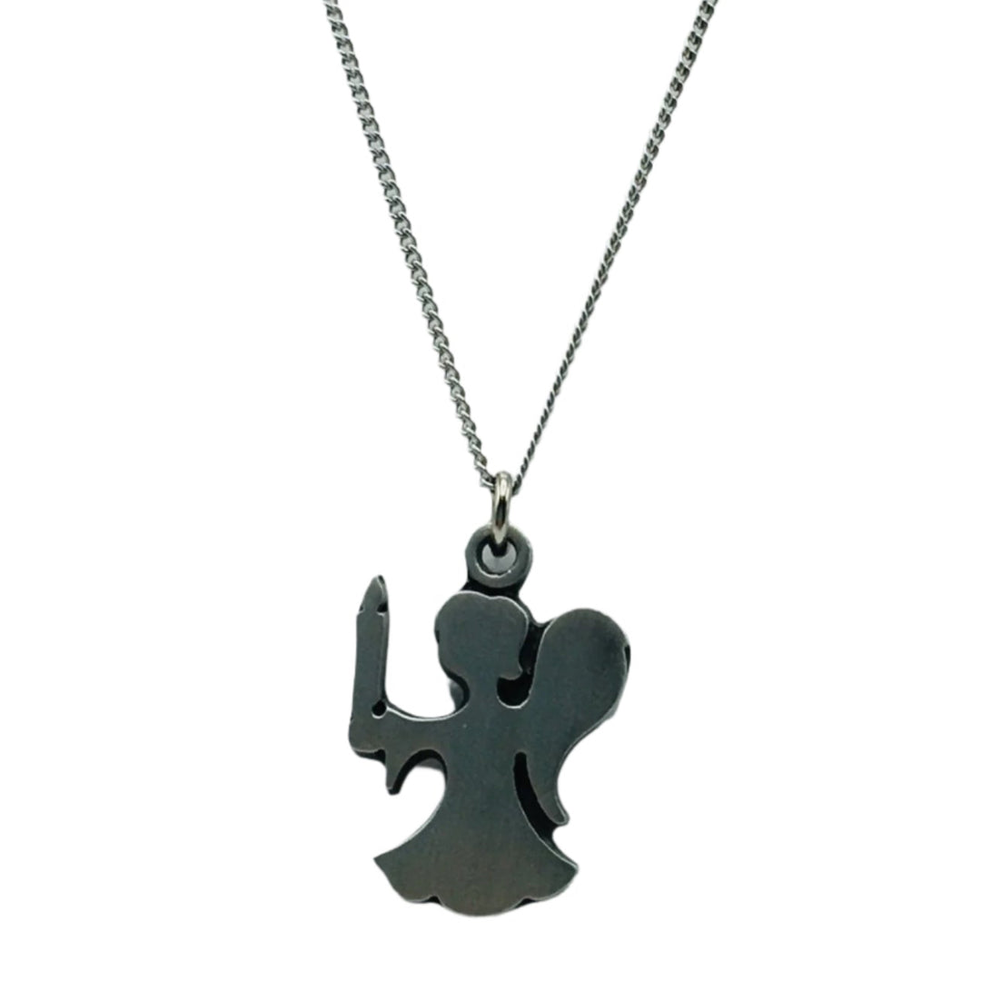 Swedish Pewter Angel Pendant Necklace