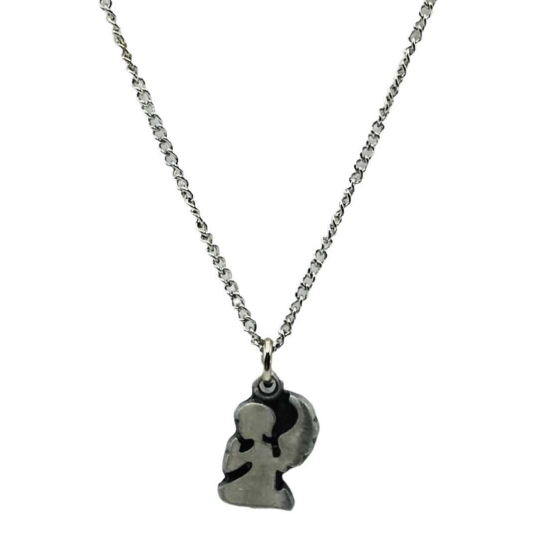 Swedish Pewter Angel Pendant Necklace