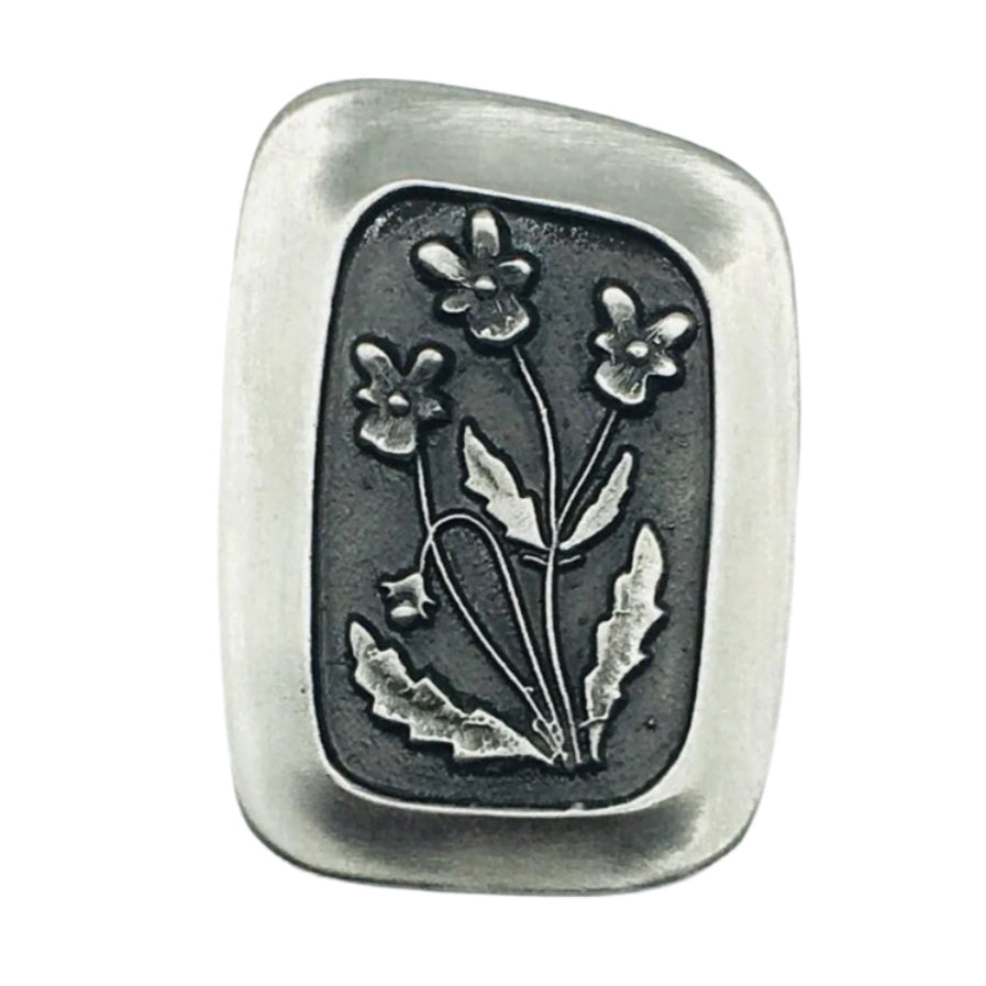 Swedish Pewter Province Flower Pin - Ångermanland Heartsease